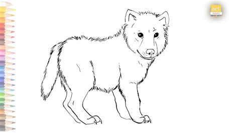 how to draw a baby wolf.